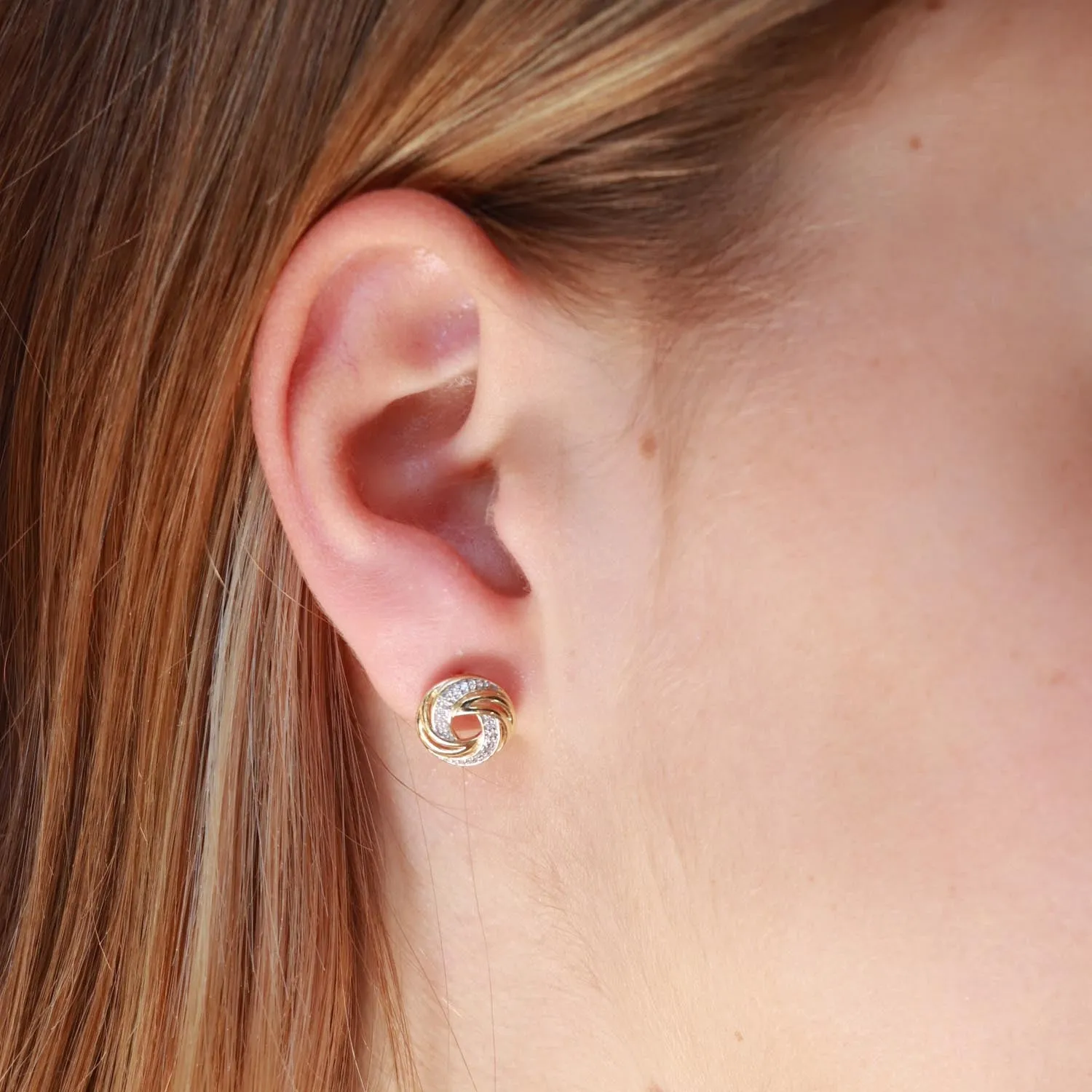 0.07ct Diamond Earrings In 9Ct Yellow Gold