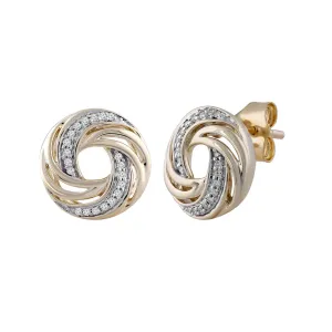 0.07ct Diamond Earrings In 9Ct Yellow Gold