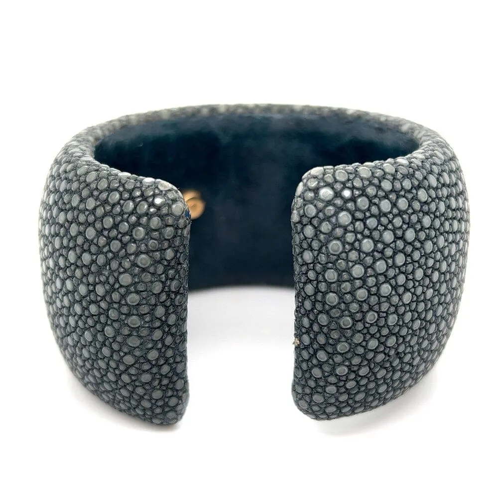 18K RG Serpent On Stingray Cuff Diamond Eyes .02tcw 66.7g, Regard Jewelry Austin, Texas