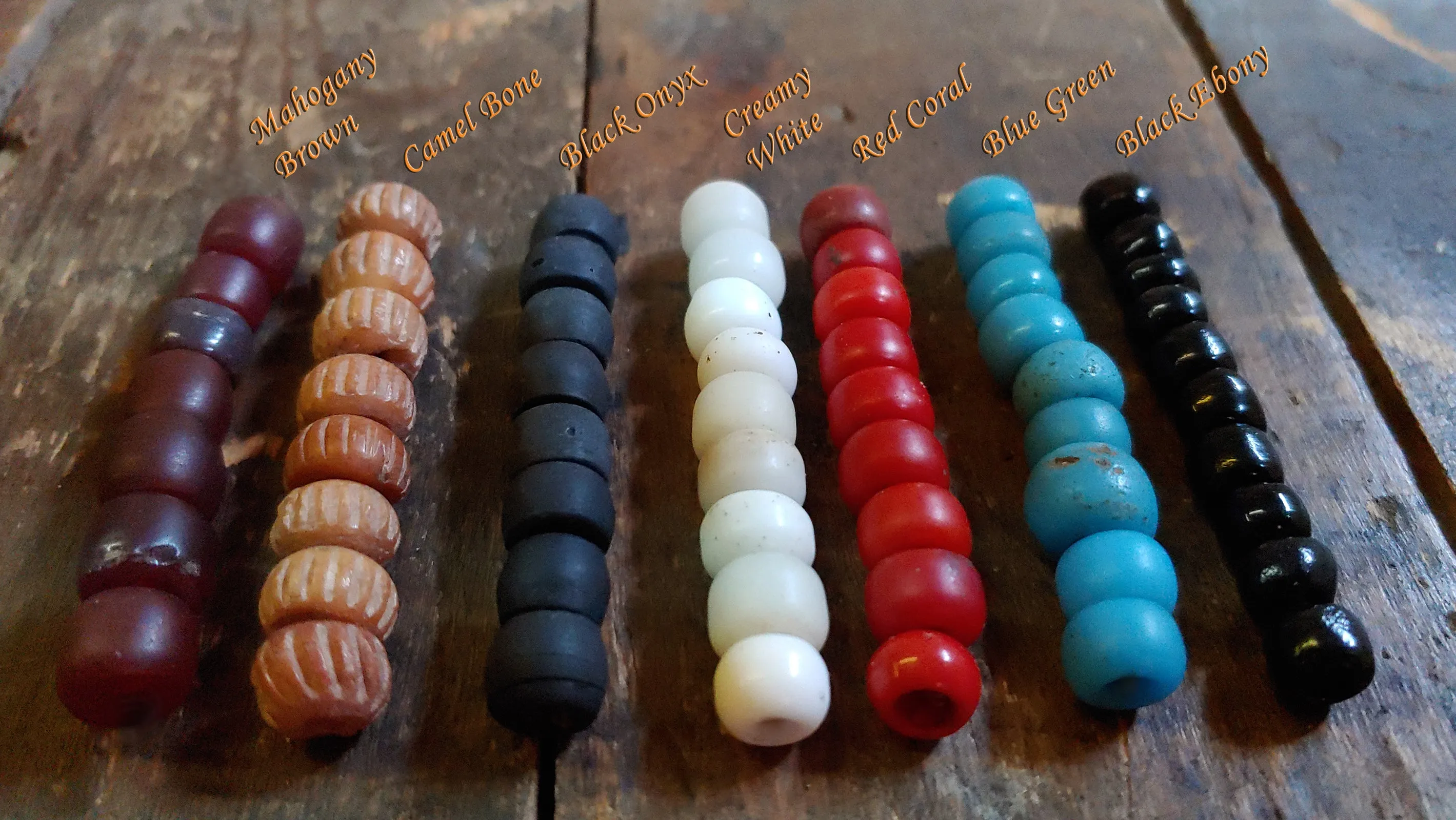Chuma African Trade Beads Leather Necklace & Bracelet Set w/ Leather Button & Loop Clasp - SS1115