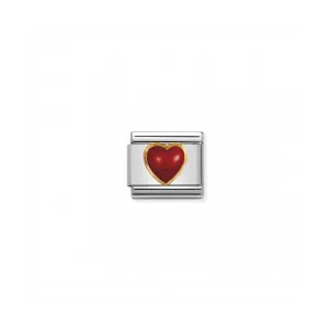 Composable Gold Red Coral Heart Link - 030501/11