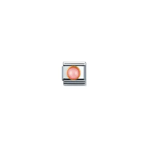 Composable Gold Round Pink Coral Link - 030503/10
