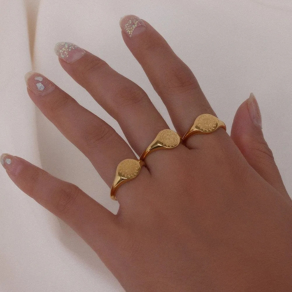 Goddess, Moon & Sun Signet Rings