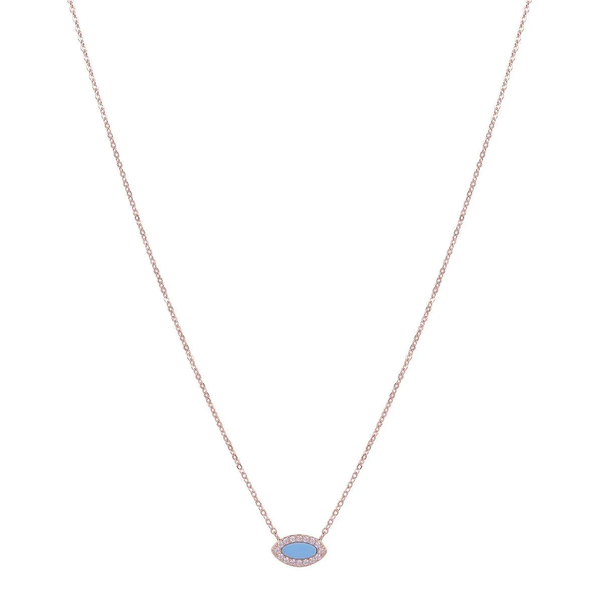 KALANI TURQUOISE EVIL EYE ROSE GOLD NECKLACE