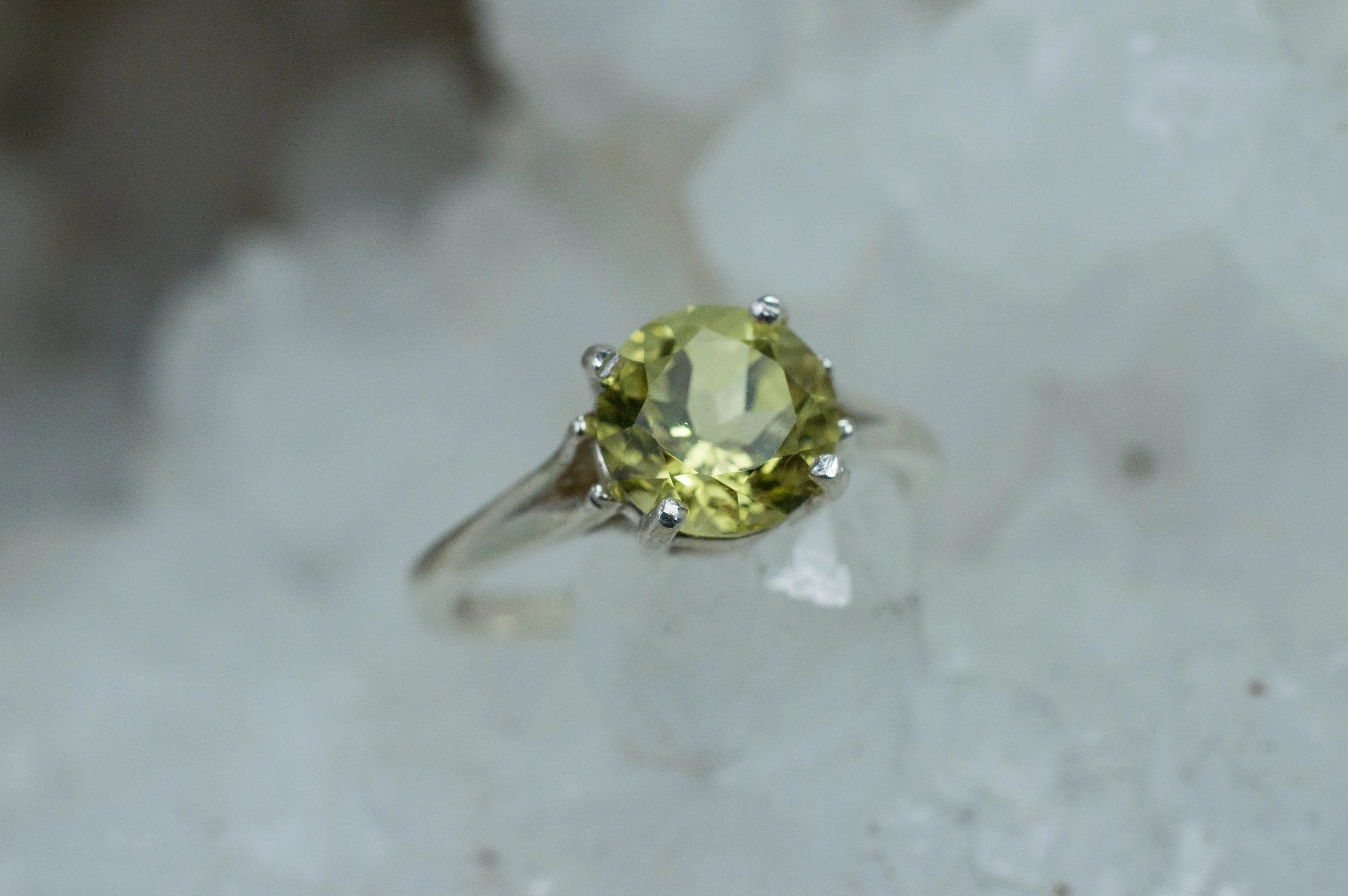Lemon Quartz Ring, Genuine Untreated Brazilian Quartz