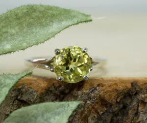 Lemon Quartz Ring, Genuine Untreated Brazilian Quartz