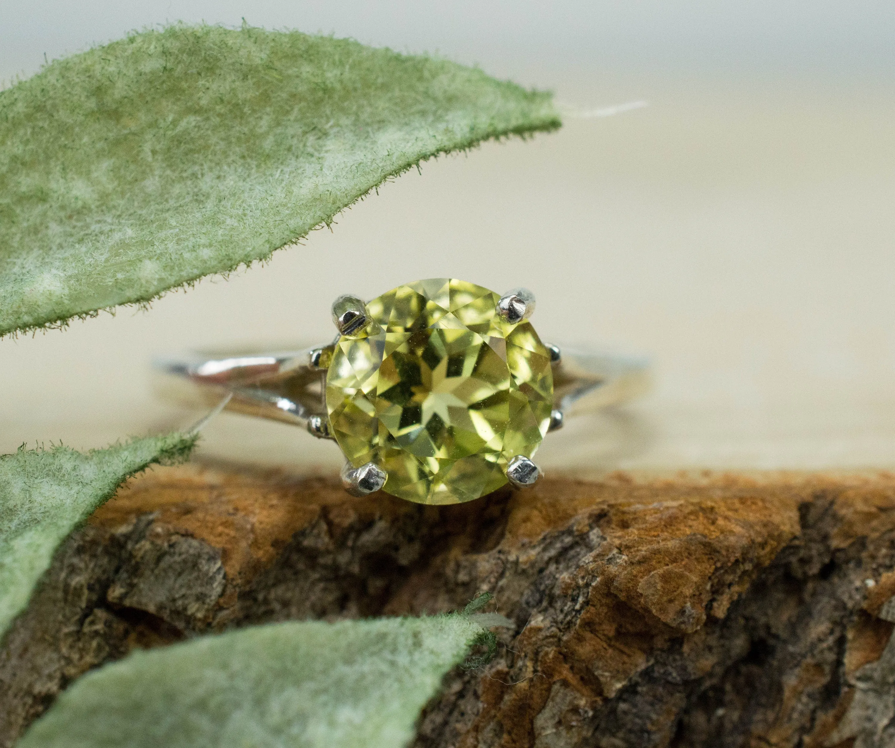 Lemon Quartz Ring, Genuine Untreated Brazilian Quartz