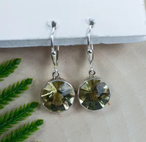 Lemon Quartz Sterling Silver Earrings; Genuine Untreated Brazilian Quartz