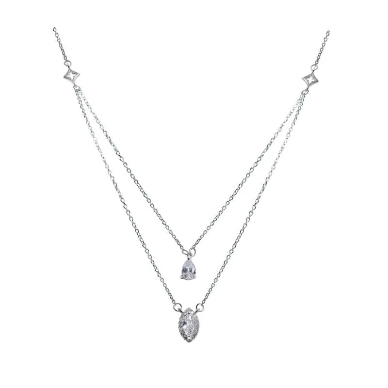 Princess Multi layer Silver Necklace