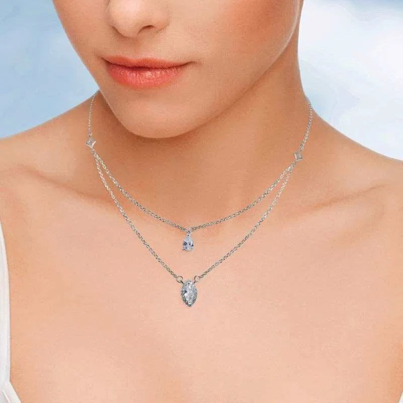 Princess Multi layer Silver Necklace