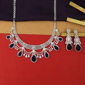 Round Neck Zircon/AD Necklace Set 5581-69