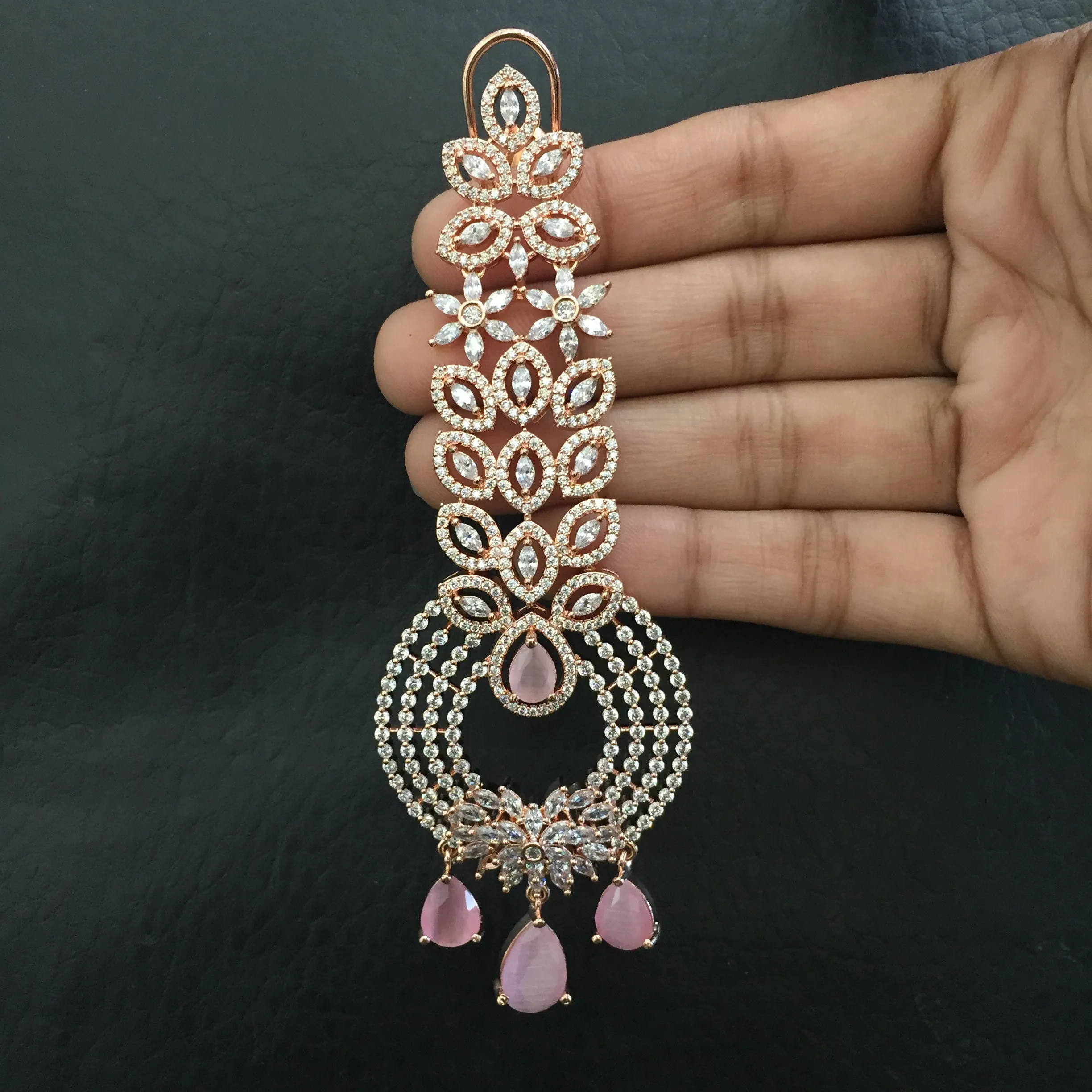 Round Neck Zircon/AD Necklace Set 5586-69